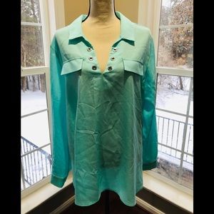 NWOT Calvin Klein Sea Green Blouse